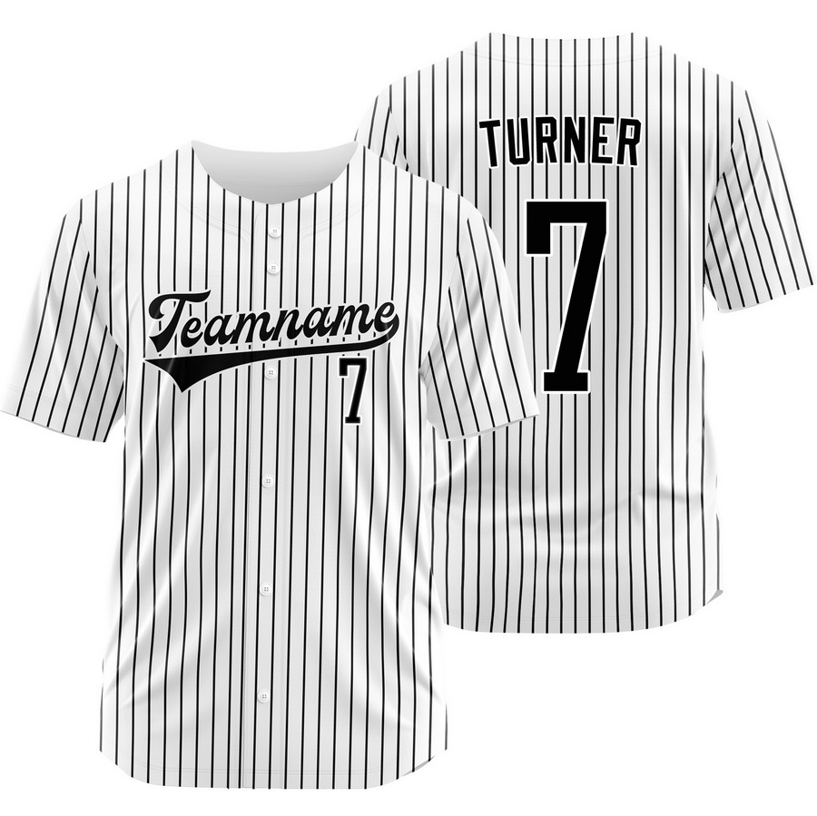 Trea Turner White Black Pinstripe Baseball Jersey Sport Shirt