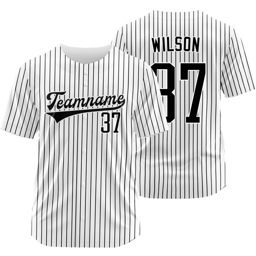Weston Wilson White Black Pinstripe Baseball Jersey Sport Shirt