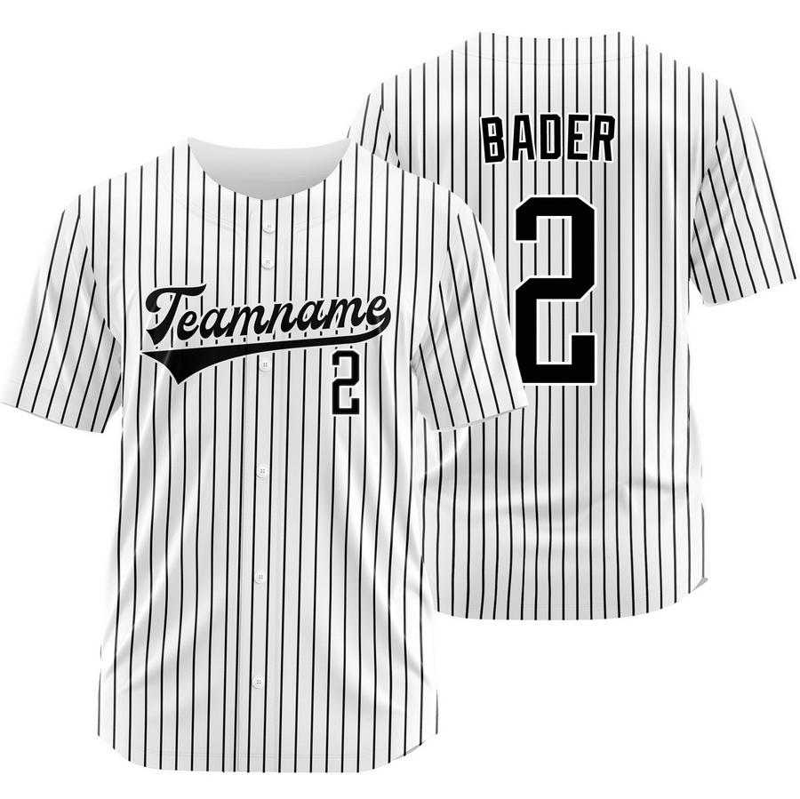 Harrison Bader White Black Pinstripe Baseball Jersey