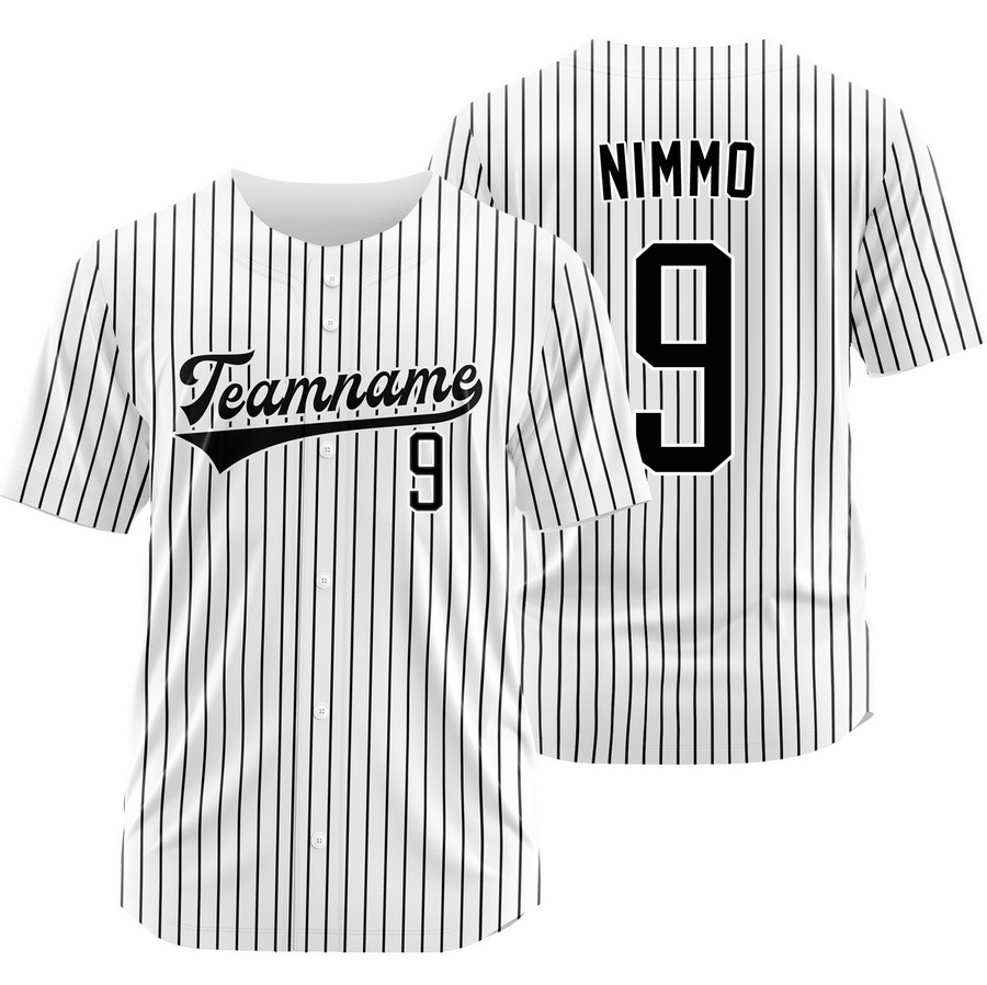 Brandon Nimmo White Black Pinstripe Baseball Jersey Outdoor Shirt