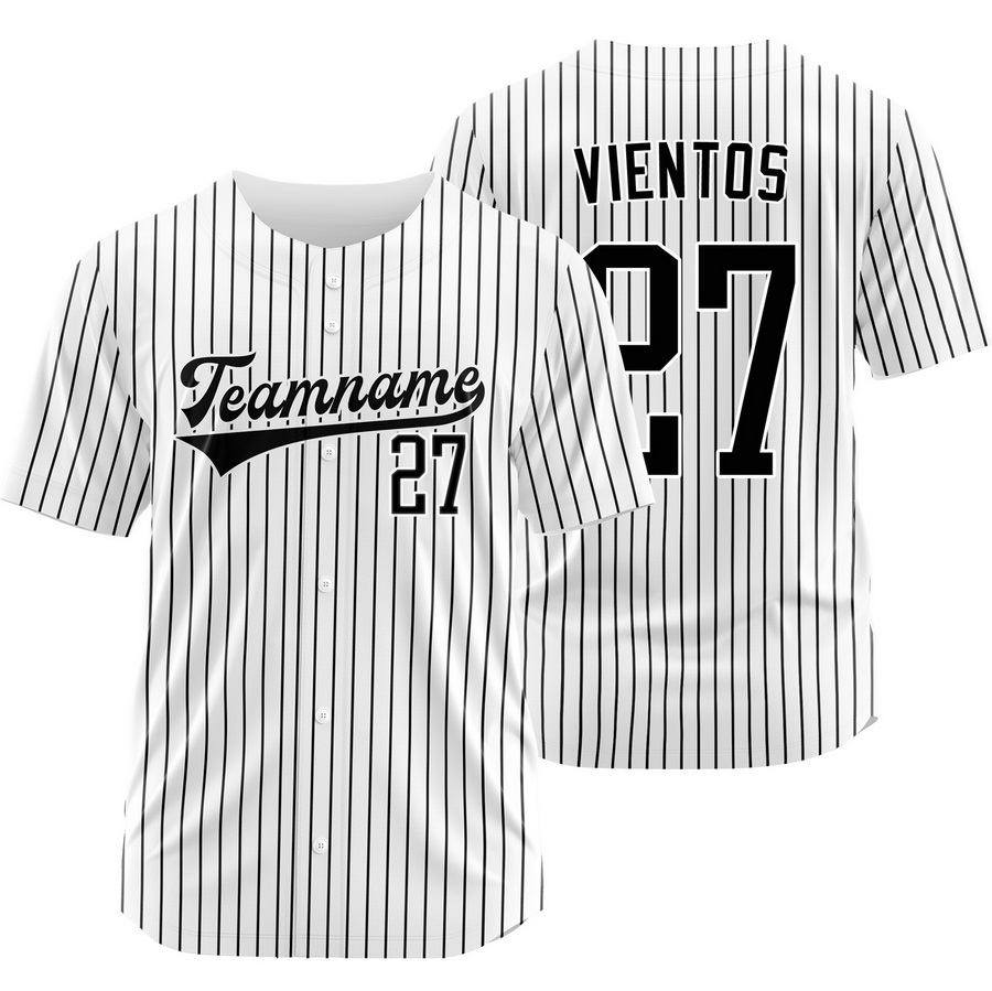 Mark Vientos White Black Pinstripe Baseball Jersey Sport Shirt