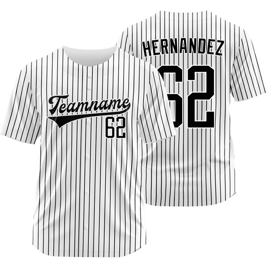 Daysbel Hernandez White Black Pinstripe Baseball Jersey