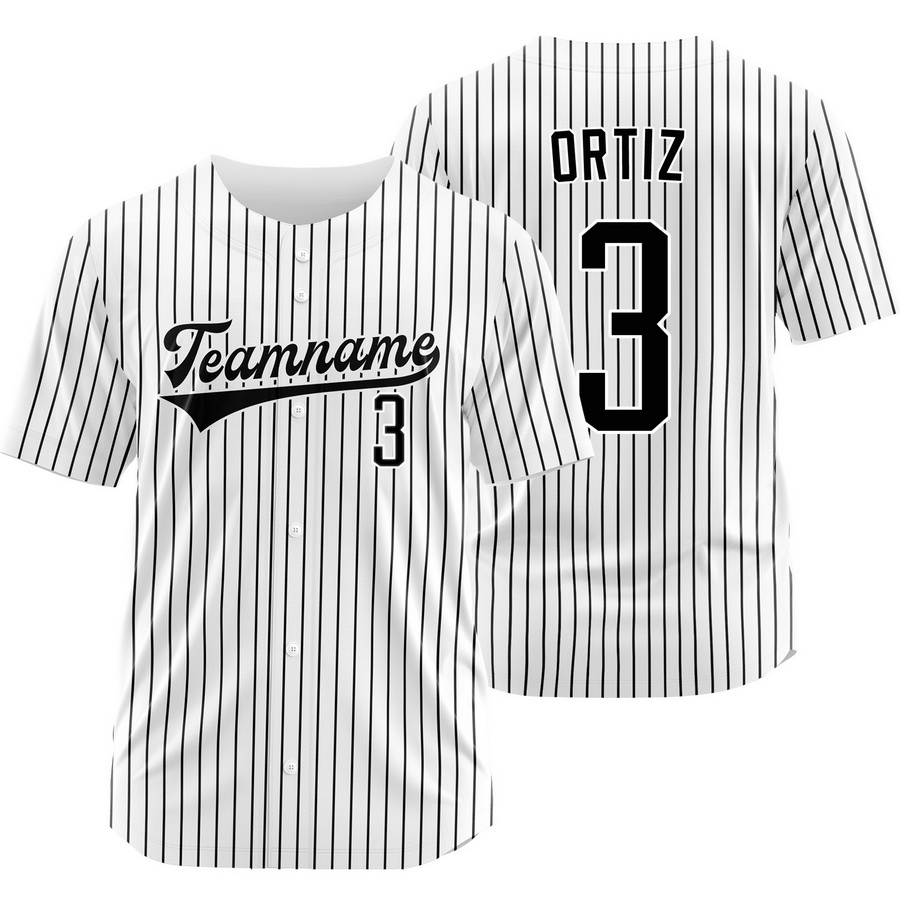 Joey Ortiz White Black Pinstripe Baseball Jersey Outdoor Shirt
