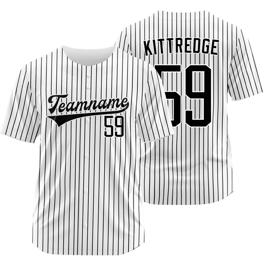 Andrew Kittredge White Black Pinstripe Baseball Jersey