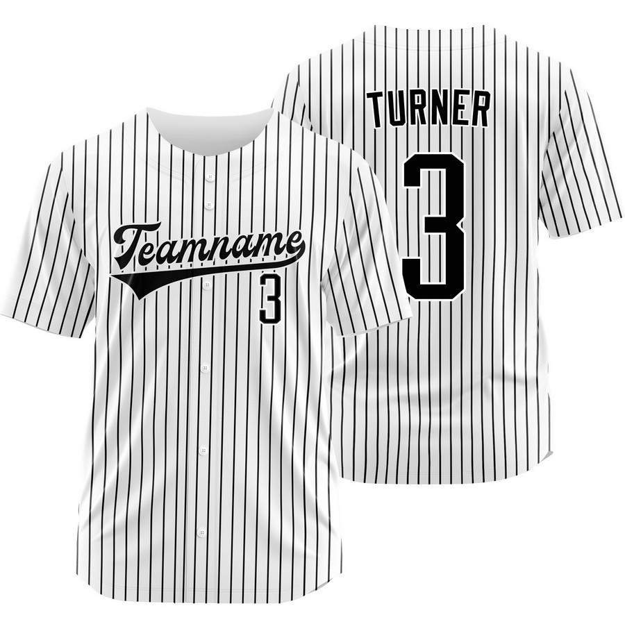 Justin Turner White Black Pinstripe Baseball Jersey Fashion Shirt