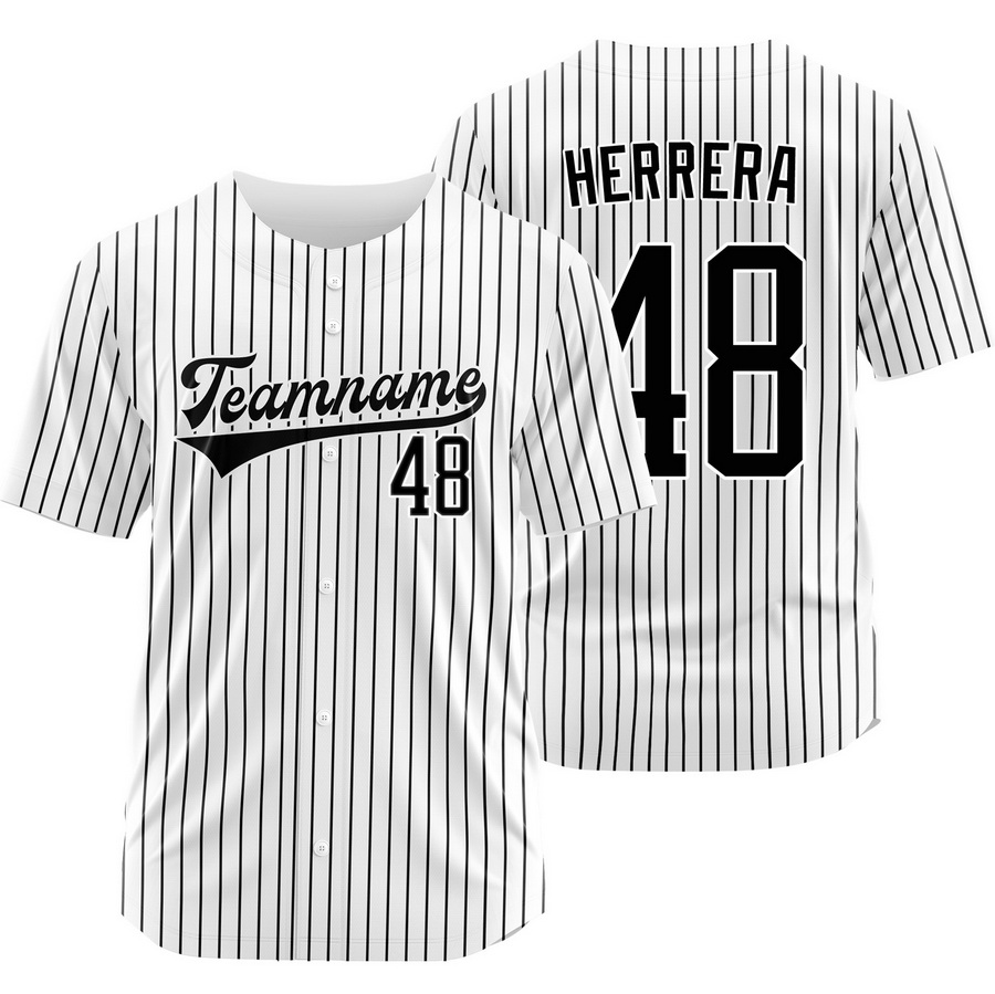 Ivan Herrera White Black Pinstripe Baseball Jersey Outdoor Shirt