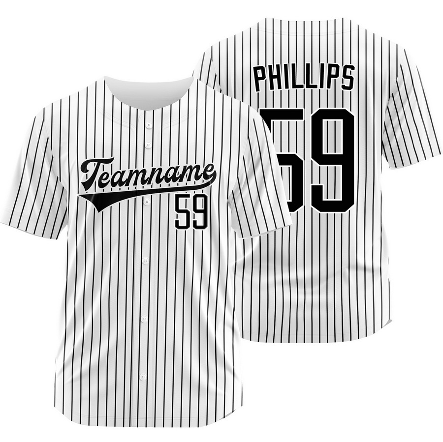 Evan Phillips White Black Pinstripe Baseball Jersey Fashion Shirt