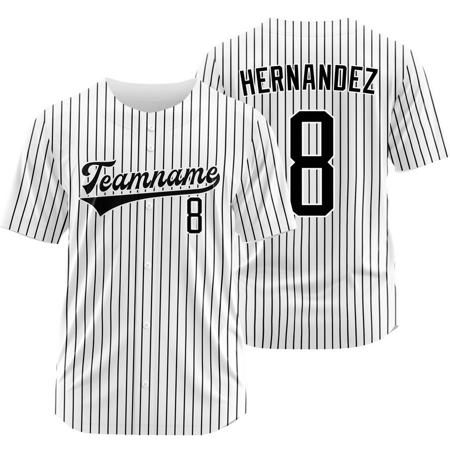 Enrique Hernandez White Black Pinstripe Baseball Jersey Sport Shirt