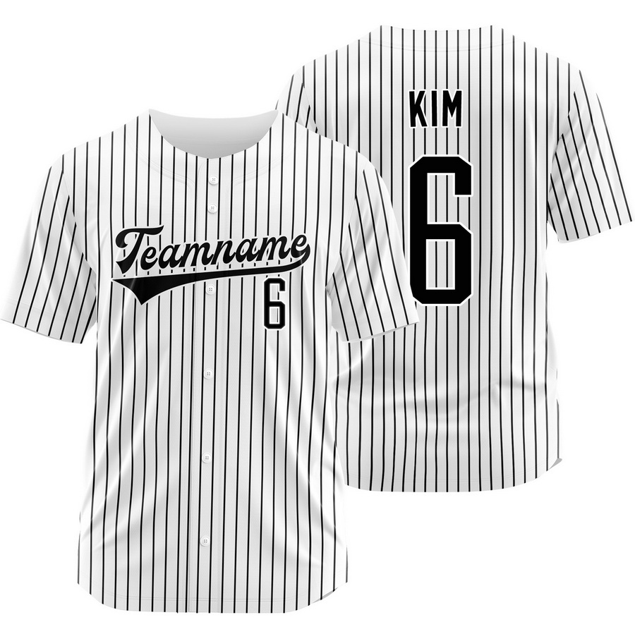 Hyeseong Kim White Black Pinstripe Baseball Jersey Fashion Shirt