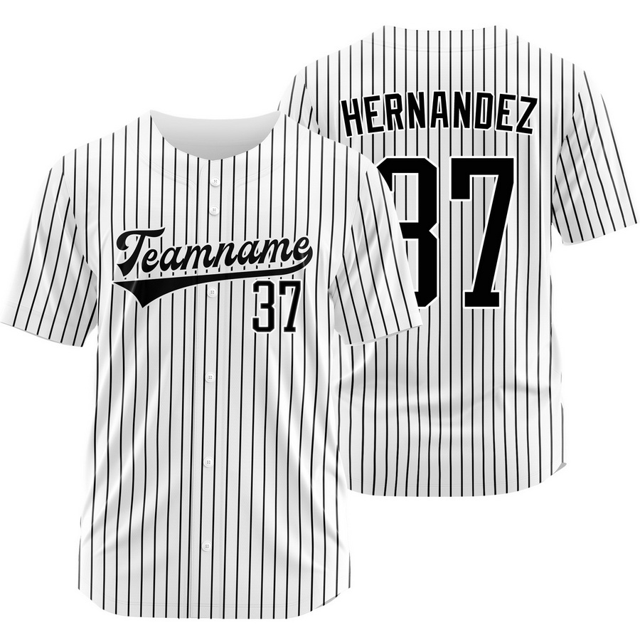 Teoscar Hernandez White Black Pinstripe Baseball Jersey Team Shirt