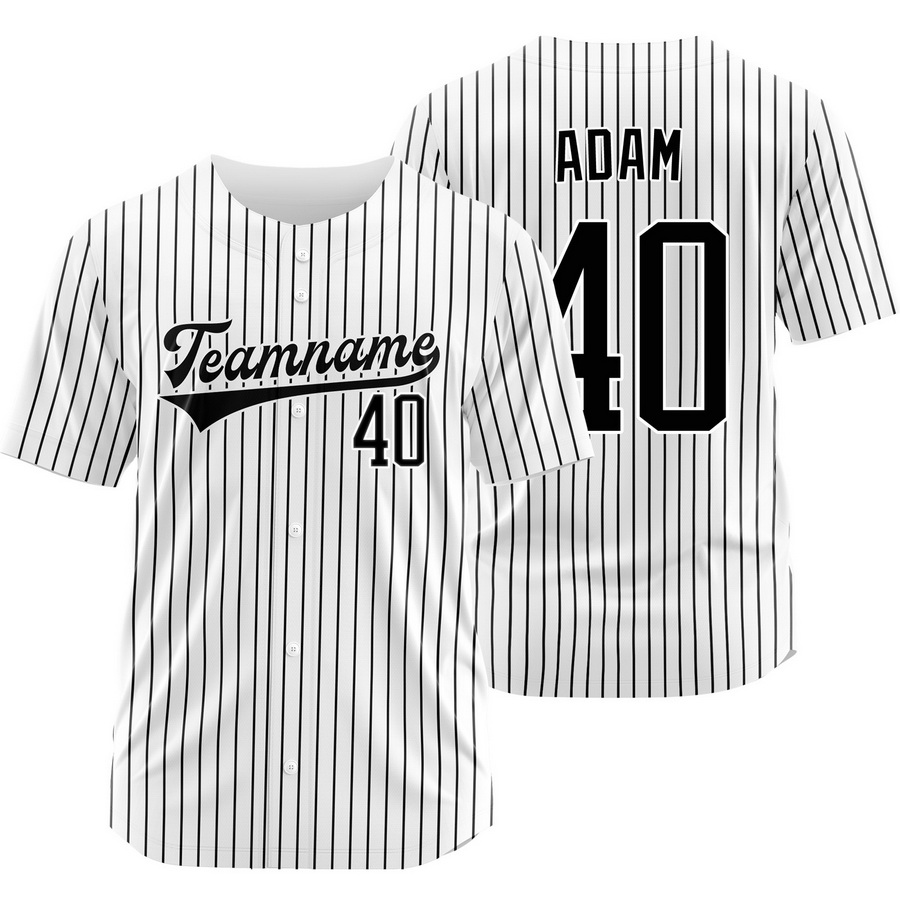Jason Adam White Black Pinstripe Baseball Jersey Fashion Shirt