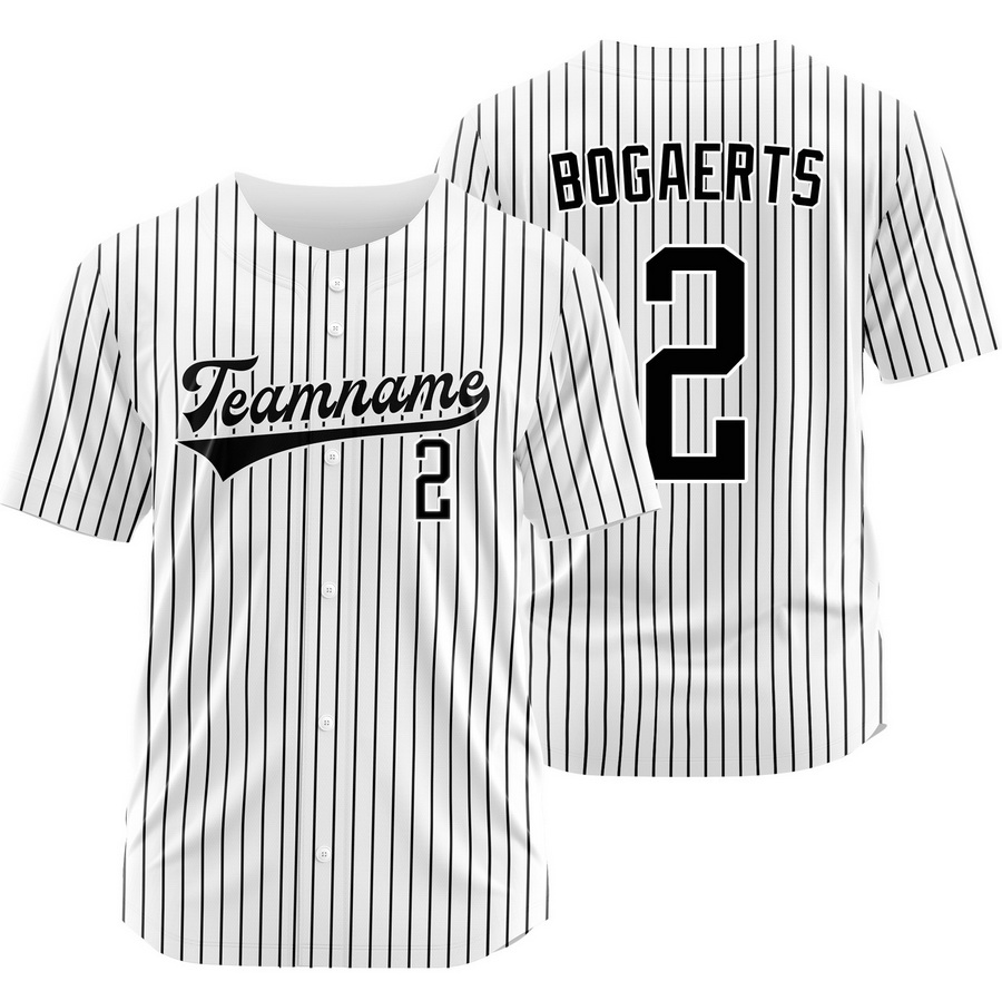 Xander Bogaerts White Black Pinstripe Baseball Jersey Team Shirt