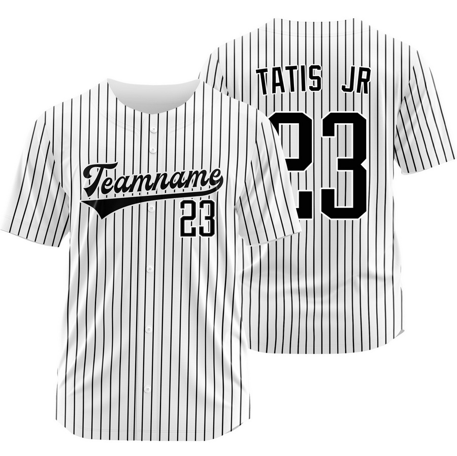 Fernando Tatis Jr. White Black Pinstripe Baseball Jersey Sport Shirt