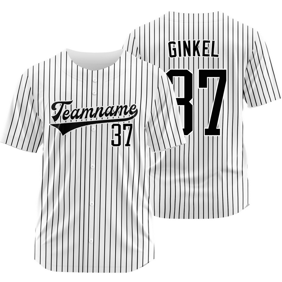Kevin Ginkel White Black Pinstripe Baseball Jersey Team Shirt