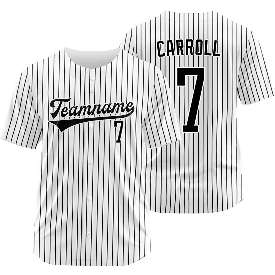 Corbin Carroll White Black Pinstripe Baseball Jersey Outdoor Shirt