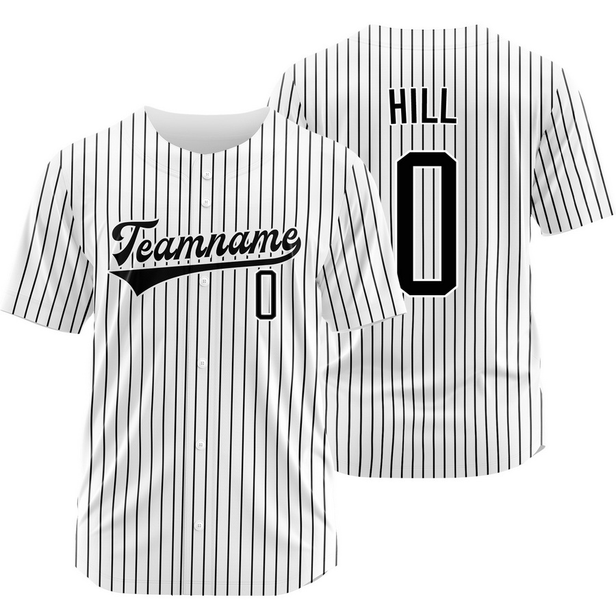 Jaden Hill White Black Pinstripe Baseball Jersey Fashion Shirt