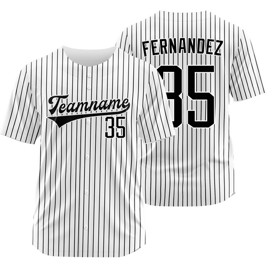 Yanquiel Fernandez White Black Pinstripe Baseball Jersey