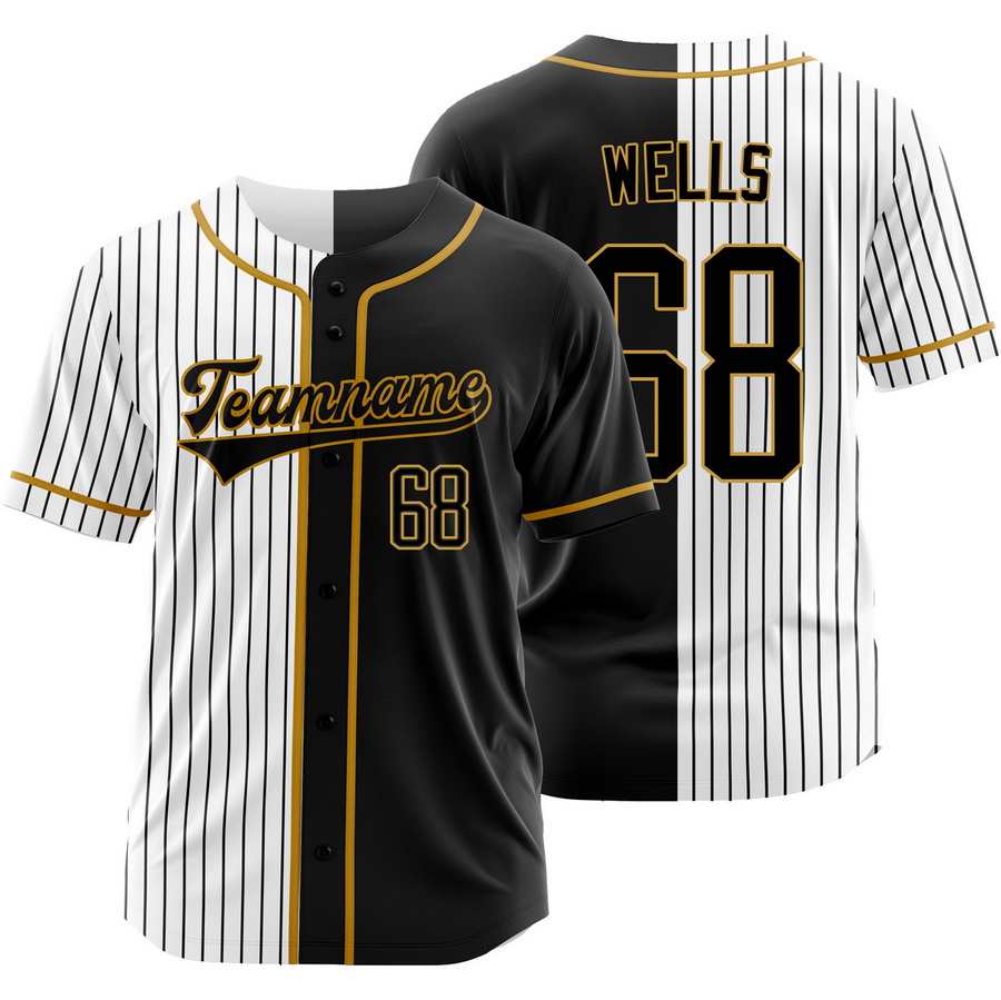 Tyler Wells Black White Split Baseball Jersey Pinstripe Shirt
