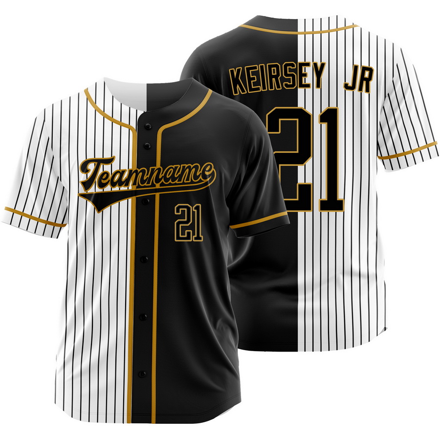 DaShawn Keirsey Jr. Black White Split Jersey Pinstripe Shirt