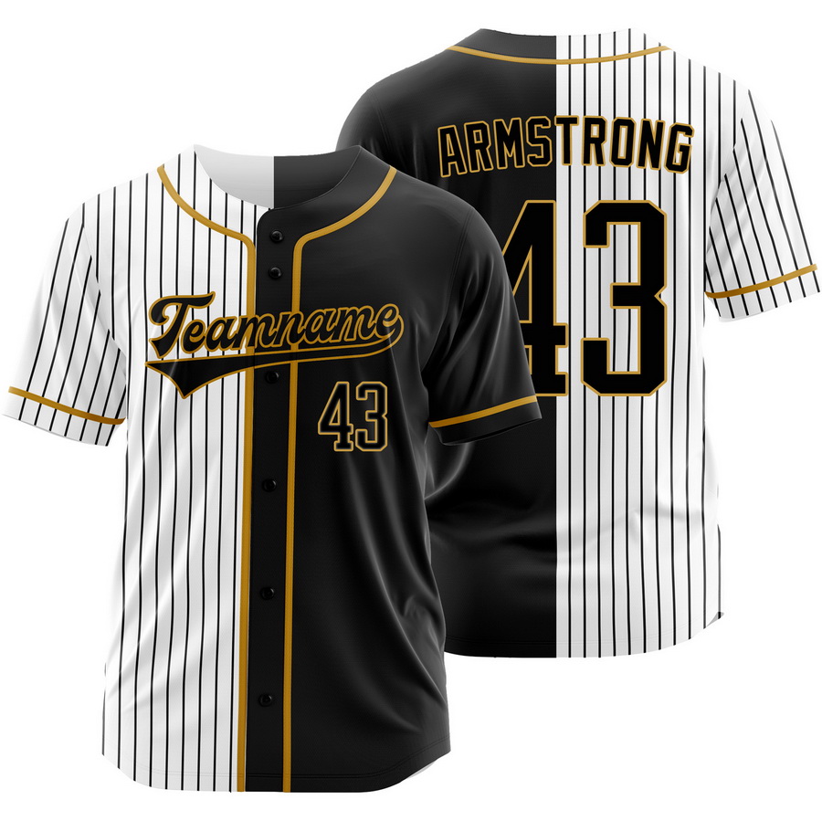 Shawn Armstrong Black White Split Baseball Jersey Pinstripe Shirt