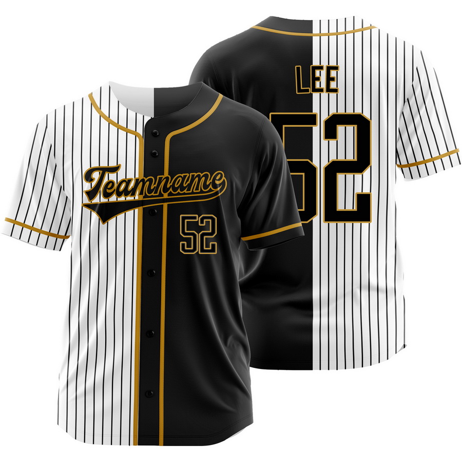 Dylan Lee Black White Split Baseball Jersey Pinstripe Shirt