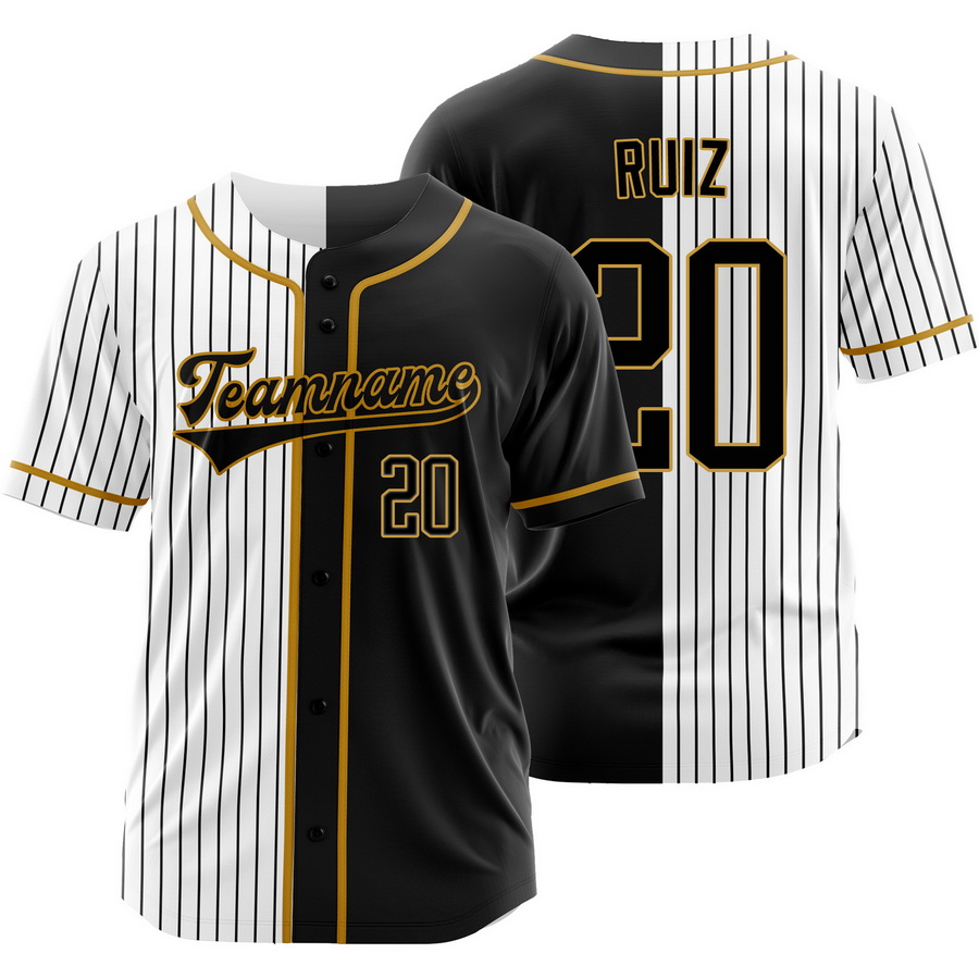 Keibert Ruiz Black White Split Baseball Jersey Pinstripe Shirt