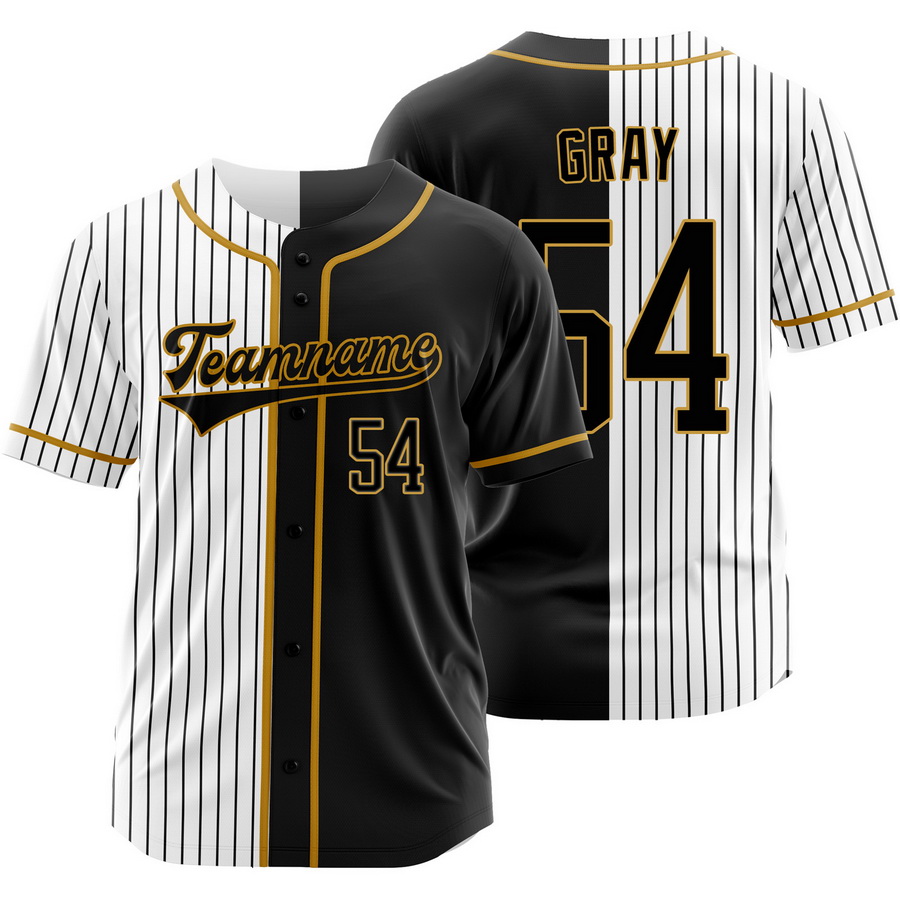 Sonny Gray Black White Split Baseball Jersey Pinstripe Shirt