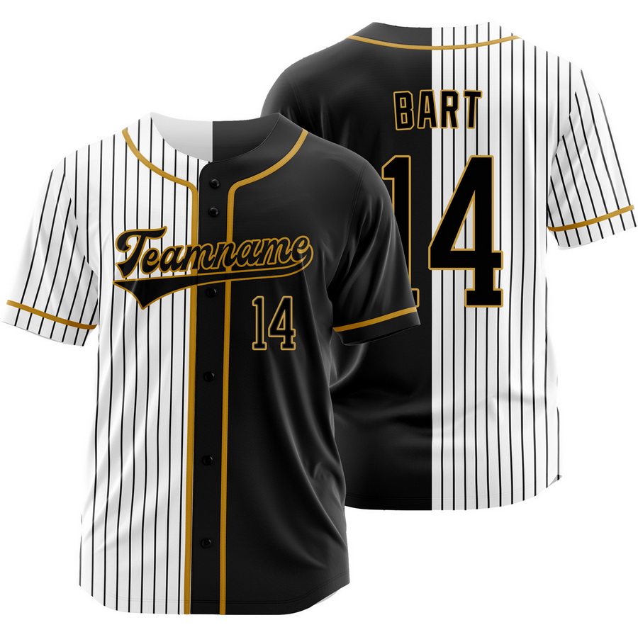 Joey Bart Black White Split Baseball Jersey Pinstripe Shirt