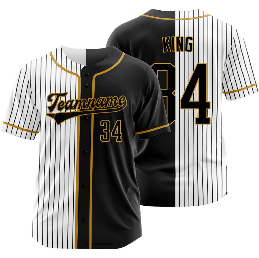 Michael King Black White Split Baseball Jersey Pinstripe Shirt
