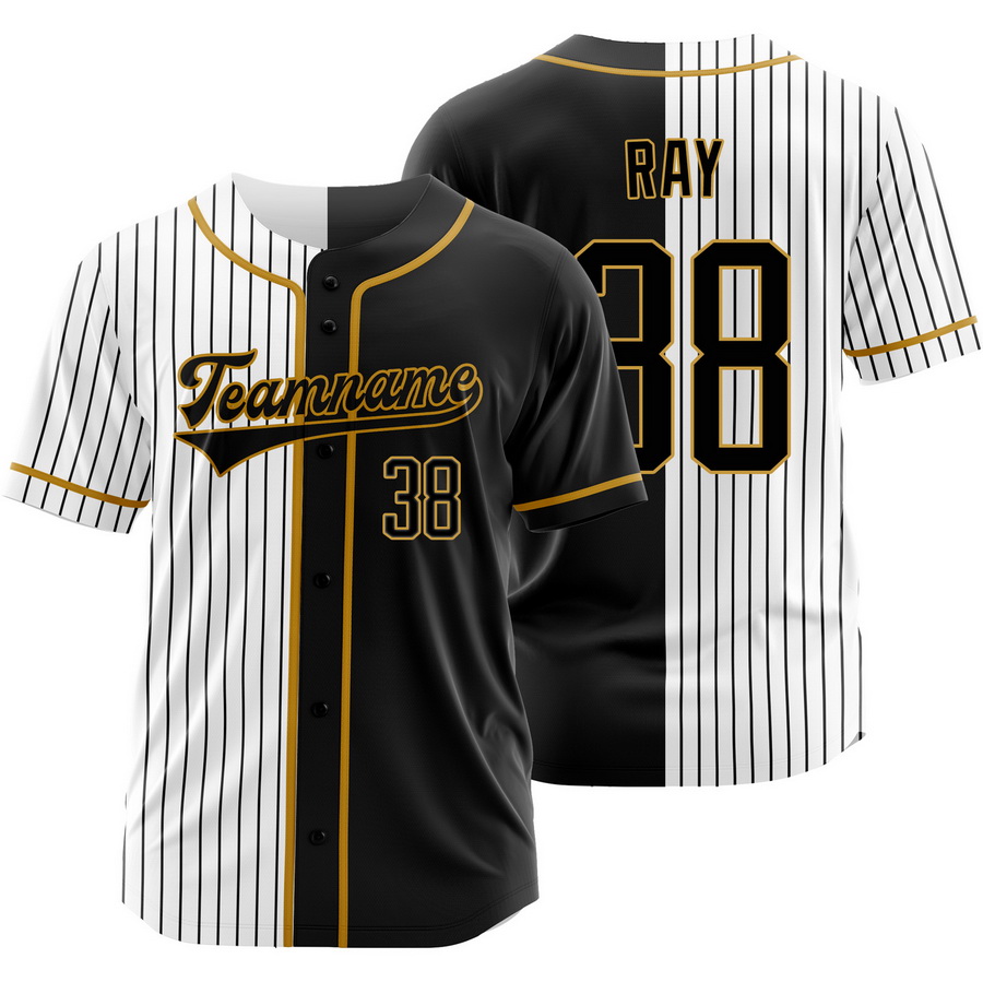 Robbie Ray Black White Split Baseball Jersey Pinstripe Shirt