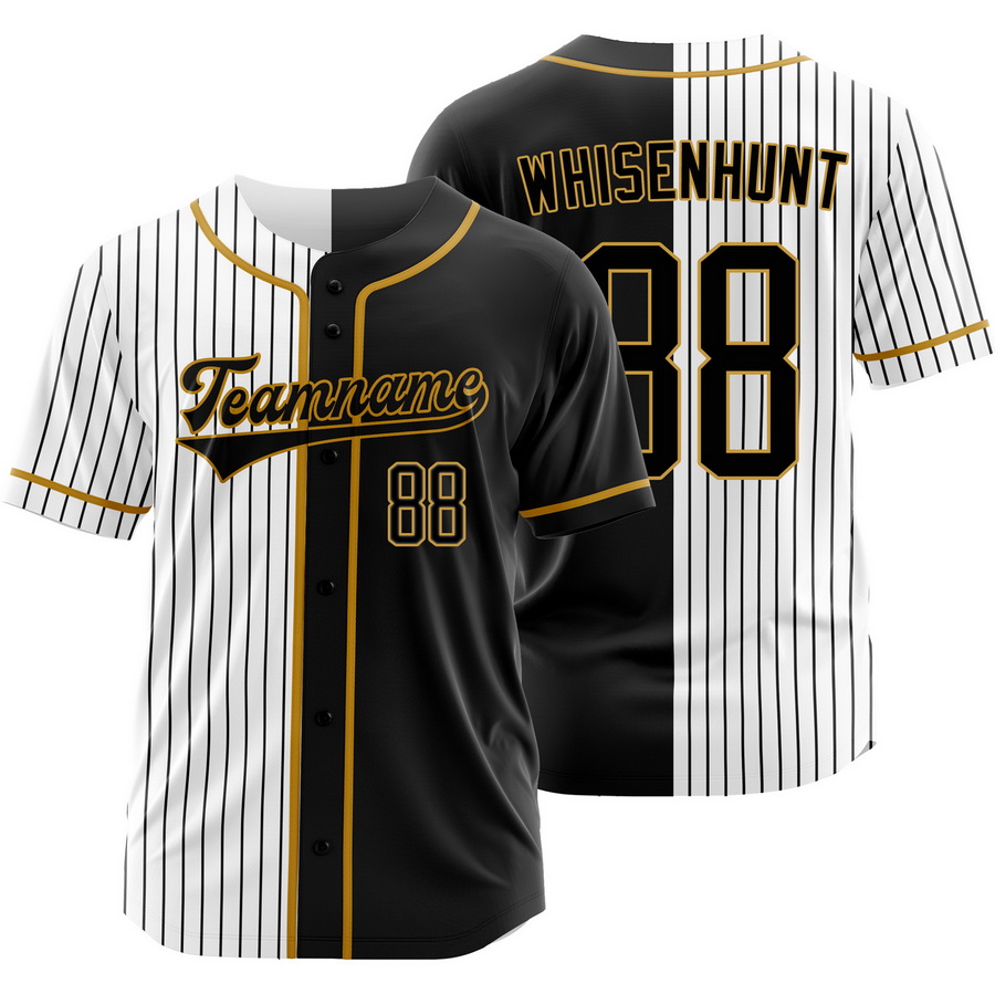 Carson Whisenhunt Black White Split Baseball Jersey Pinstripe Shirt
