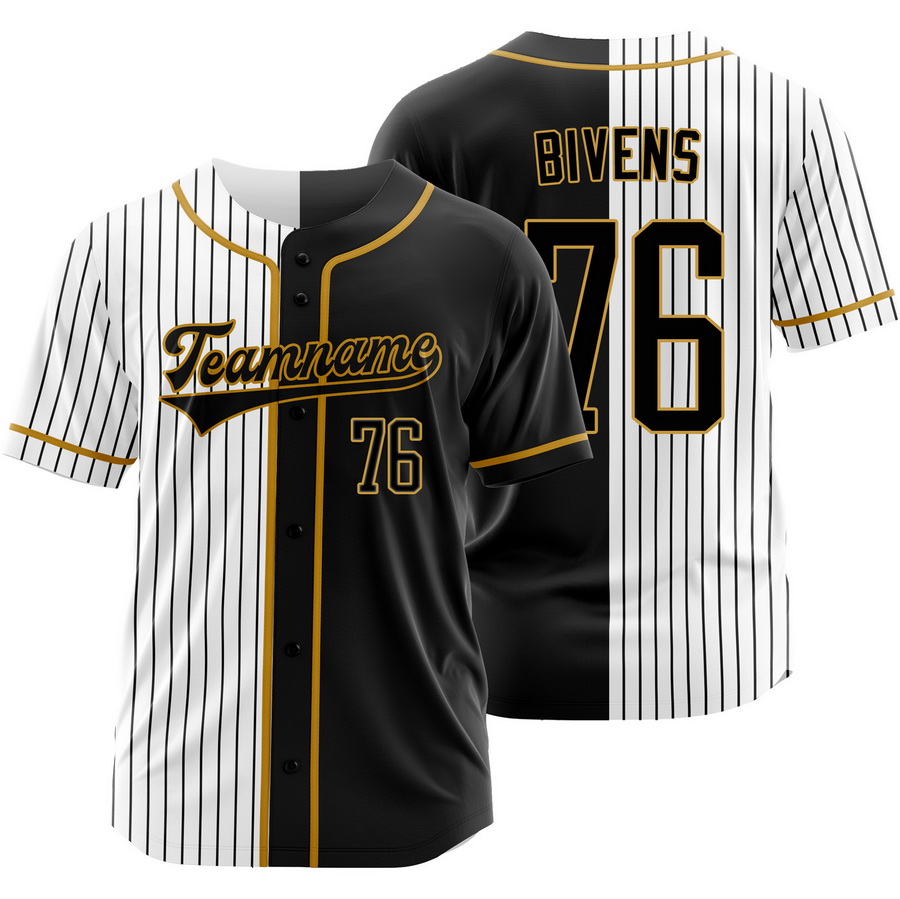 Spencer Bivens Black White Split Baseball Jersey Pinstripe Shirt