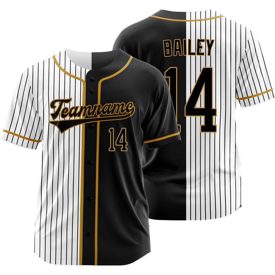 Patrick Bailey Black White Split Baseball Jersey Pinstripe Shirt
