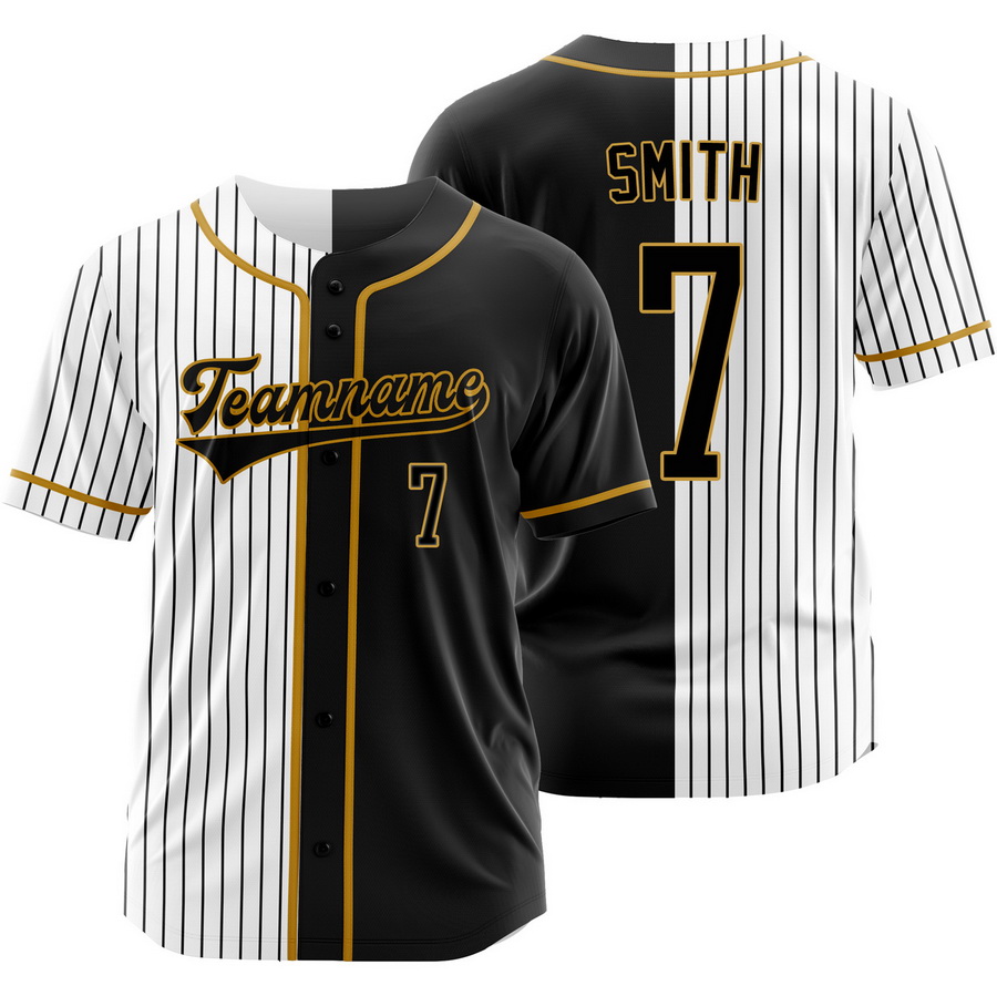 Dominic Smith Black White Split Baseball Jersey Pinstripe Shirt