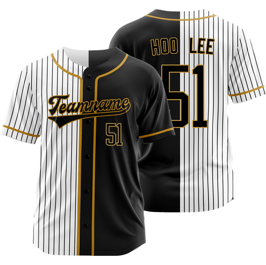 Jung Hoo Lee Black White Split Baseball Jersey Pinstripe Shirt