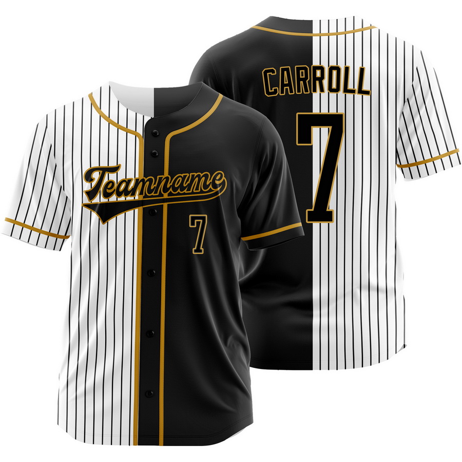 Corbin Carroll Black White Split Baseball Jersey Pinstripe Shirt