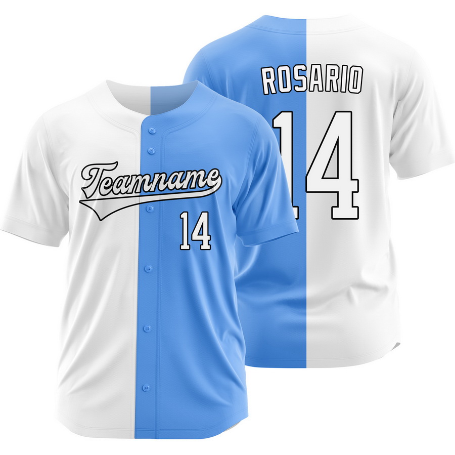 Amed Rosario White Blue Split Baseball Jersey Two Tone Shirt
