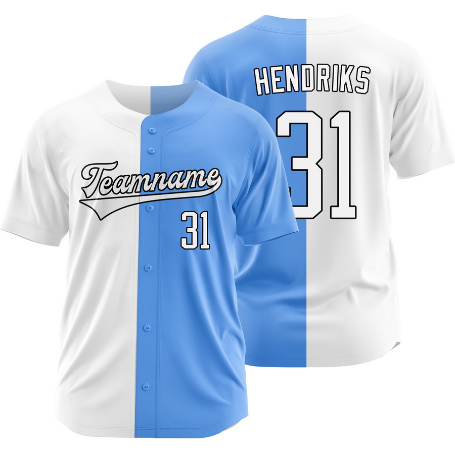 Liam Hendriks White Blue Split Baseball Jersey Two Tone Shirt
