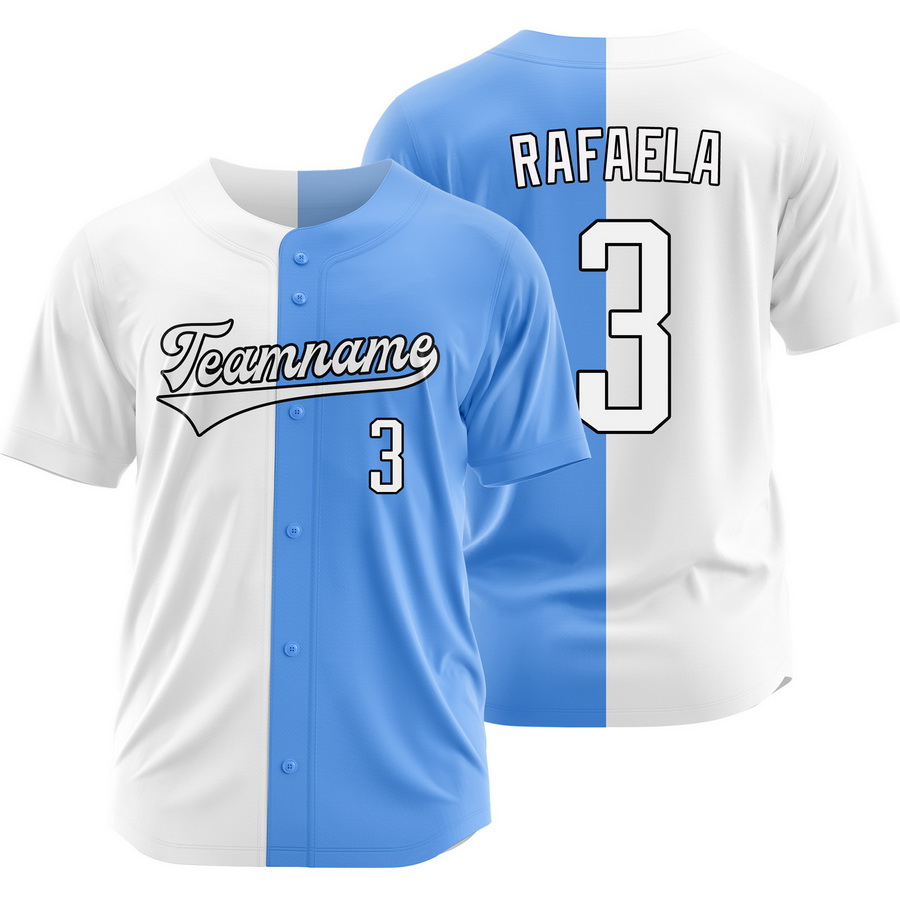 Ceddanne Rafaela White Blue Split Baseball Jersey Two Tone Shirt