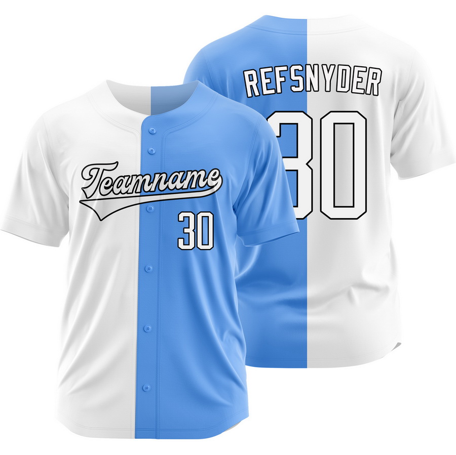 Rob Refsnyder White Blue Split Baseball Jersey Two Tone Shirt