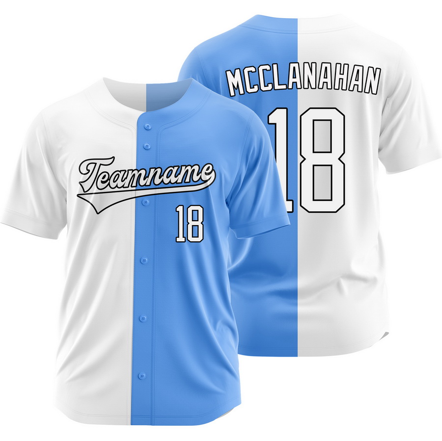 Shane McClanahan White Blue Split Baseball Jersey Two Tone Shirt