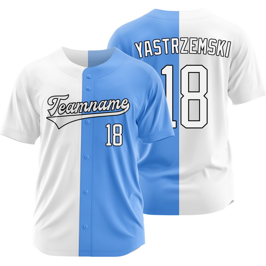 Mike Yastrzemski White Blue Split Baseball Jersey Two Tone Shirt