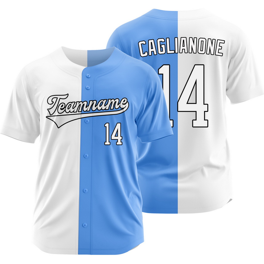 Jac Caglianone White Blue Split Baseball Jersey Two Tone Shirt