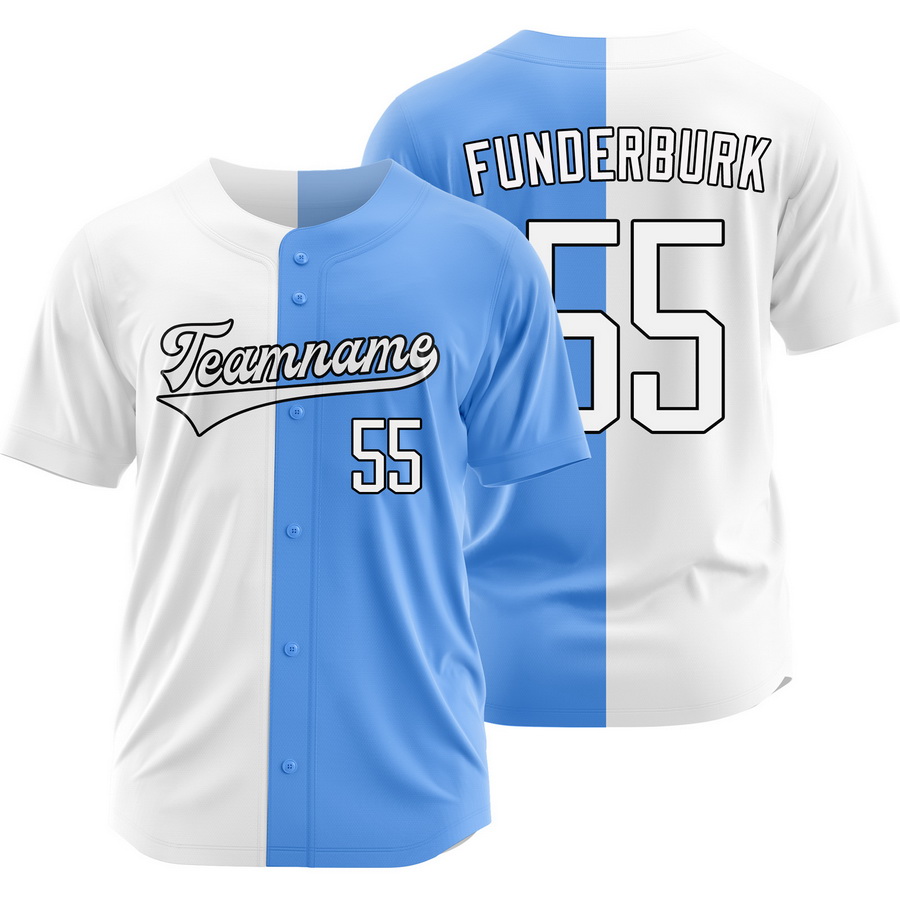 Kody Funderburk White Blue Split Baseball Jersey Two Tone Shirt