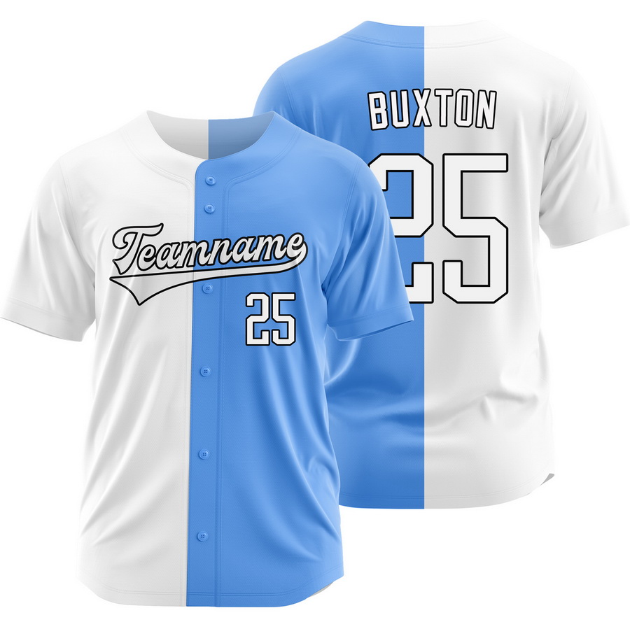 Byron Buxton White Blue Split Baseball Jersey Two Tone Shirt