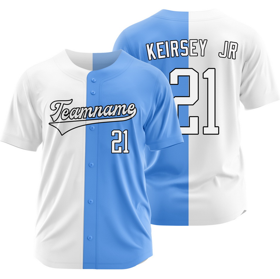 DaShawn Keirsey Jr. White Blue Split Jersey Two Tone Shirt