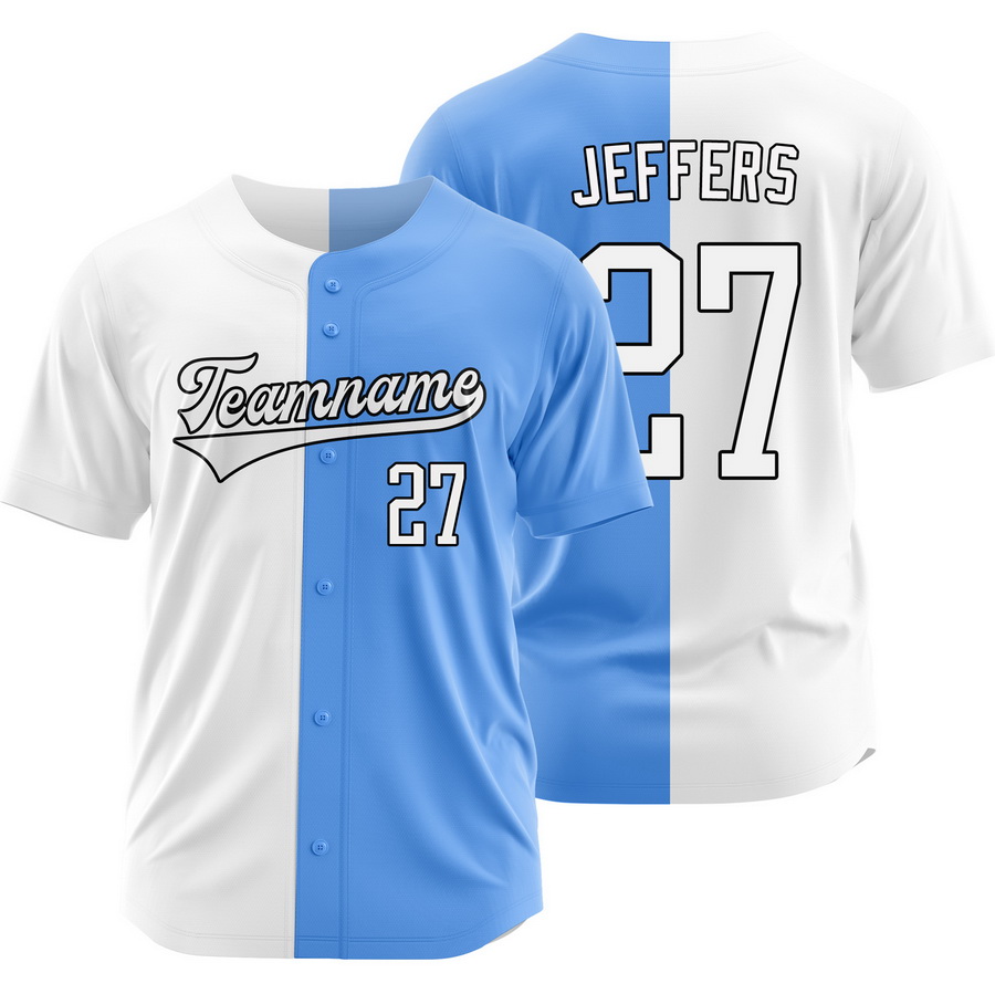 Ryan Jeffers White Blue Split Baseball Jersey Two Tone Shirt