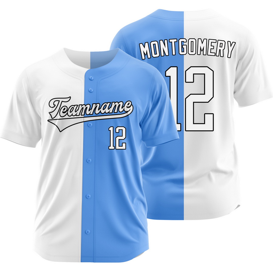 Colson Montgomery White Blue Split Baseball Jersey Two Tone Shirt