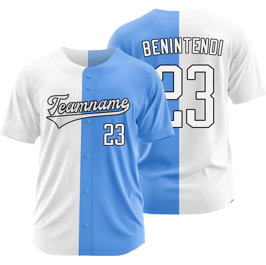 Andrew Benintendi White Blue Split Baseball Jersey Two Tone Shirt