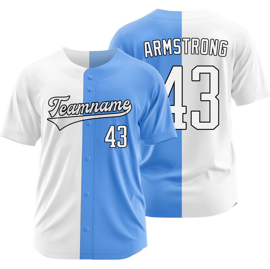 Shawn Armstrong White Blue Split Baseball Jersey Two Tone Shirt